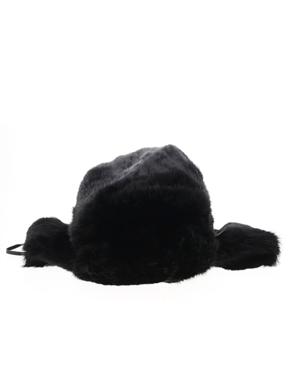Black Trapper Winter Hat with Ear Flaps